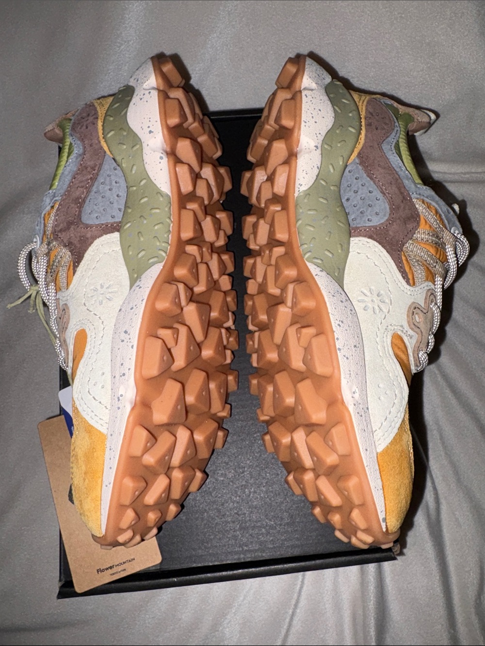 NWT Flower Mountain YAMANO 3 UNI Suede and technical fabric sneakers - Ocher - Picture 14 of 16